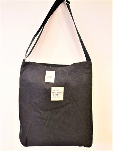 Τσάντα ώμου κοτλέ 100% Βαμβάκι -κλείνει με φερμουάρ  36x33cm Μαύρο