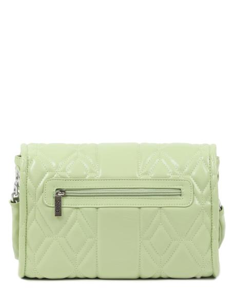 Γυναικεία τσάντα ώμου DOCA σε πράσινο λάιμ χρώμα με κλείσιμο με καπάκι, διακοσμητικές λεπτομέρειες, καπιτονέ υφή και αλυσίδα. ΤΠΤ073000