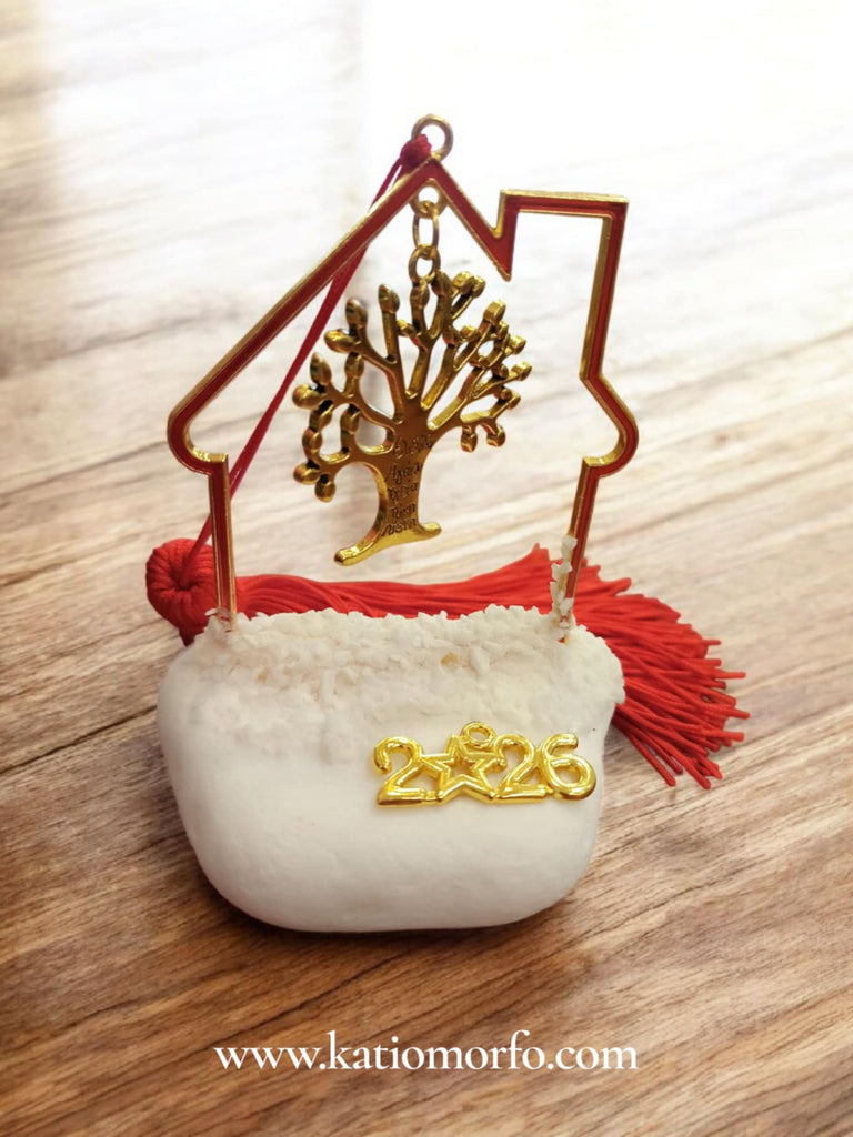 Χειροποίητο Γούρι '26 γλυπτό σε πέτρα XM408000