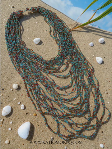 Χειροποίητο μακρύ κολιέ με χάντρες  Κ312000