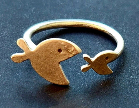 Xειροποίητο Δαχτυλίδι Ψαράκια Δ089000
