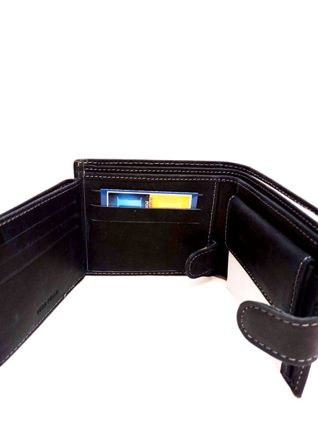Πορτοφόλι δερμάτινο σε μαύρο χρώμα με πολλές θήκες ΤΠΠ557000