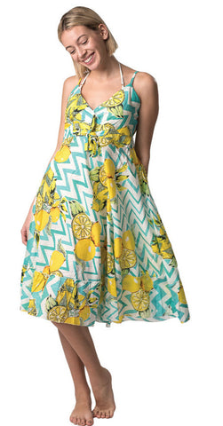 Φόρεμα με υπέροχο καλοκαιρινό μοτίβο  100% Βαμβάκι .    Ρ24033000