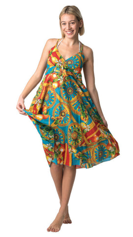 Φόρεμα με υπέροχο καλοκαιρινό μοτίβο  100% Βαμβάκι .    Ρ24031000