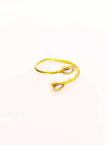Δαχτυλίδι Χειροποίητο Σφυρήλατο με δεμένους κρυστάλλους (ρυθμιζόμενο μέγεθος) Δ075000
