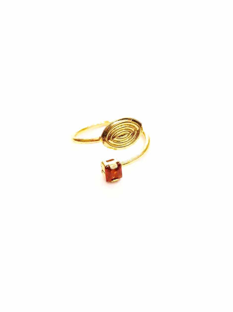 Δαχτυλίδι Χειροποίητο Σφυρήλατο με δεμένο κρύσταλλο (ρυθμιζόμενο μέγεθος) Δ077000