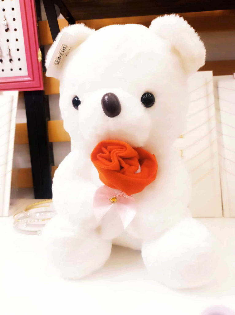 Αρκουδάκι Λούτρινο με τριαντάφυλλο ~ 35cm