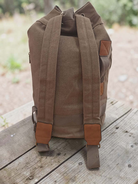 Στρογγυλό σακίδιο πλάτης καμβάς 50x28cm. ΤΠΤ098000