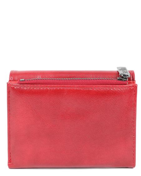 Πορτοφόλι DOCA σε κόκκινο χρώμα με ανάγλυφη υφή και κλείσιμο με καπάκι. ΤΠΠ453000