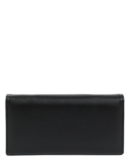 Πορτοφόλι DOCA σε μαύρο χρώμα με μακρόστενο σχήμα, διακοσμητικές λεπτομέρειες και κλείσιμο με καπάκι. ΤΠΠ484000