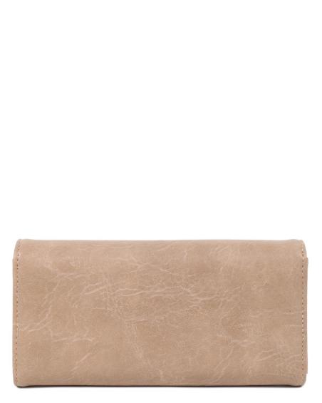 Πορτοφόλι DOCA σε μπεζ χρώμα με ανάγλυφη υφή και κλείσιμο με καπάκι. ΤΠΠ480000