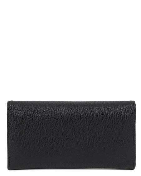 Πορτοφόλι DOCA σε μαύρο χρώμα με ανάγλυφη υφή και κλείσιμο με καπάκι. ΤΠΠ473000