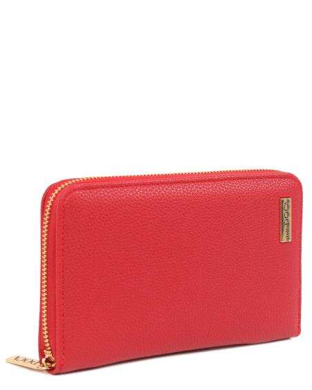 Πορτοφόλι DOCA σε κόκκινο χρώμα με μακρόστενο σχήμα και ιδιαίτερη υφή. ΤΠΠ489000