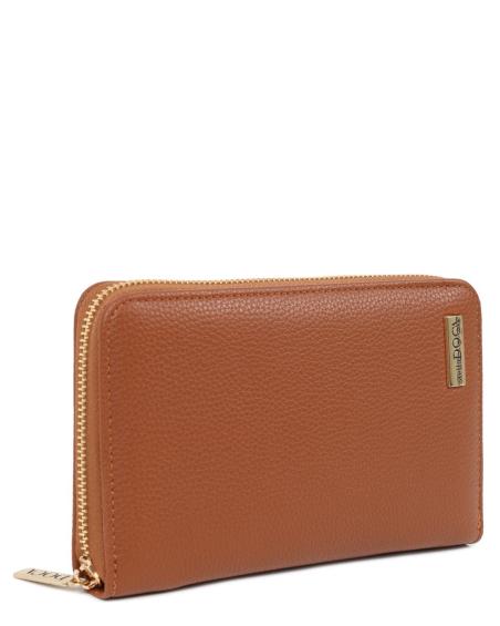 Πορτοφόλι DOCA σε ταμπά χρώμα με μακρόστενο σχήμα και ιδιαίτερη υφή.. ΤΠΠ488000