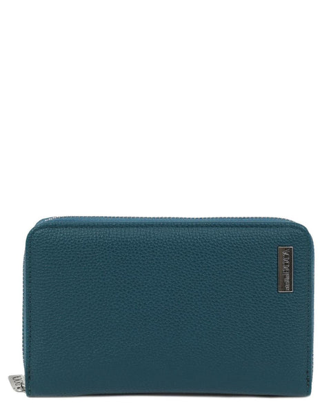 Πορτοφόλι DOCA σε πετρόλ χρώμα με μακρόστενο σχήμα. ΤΠΠ487000