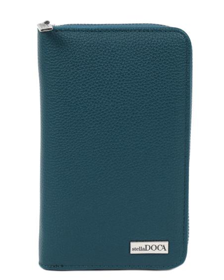 Πορτοφόλι DOCA σε πετρόλ χρώμα με μακρόστενο σχήμα. ΤΠΠ487000