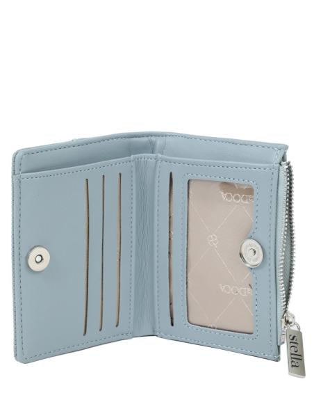Πορτοφόλι DOCA σε γαλάζιο χρώμα με ιδιαίτερη υφή και κλείσιμο με καπάκι. ΤΠΠ513000