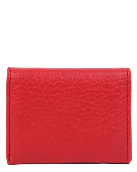 Πορτοφόλι DOCA σε κόκκινο χρώμα με ιδιαίτερη υφή και κλείσιμο με καπάκι. ΤΠΠ514000