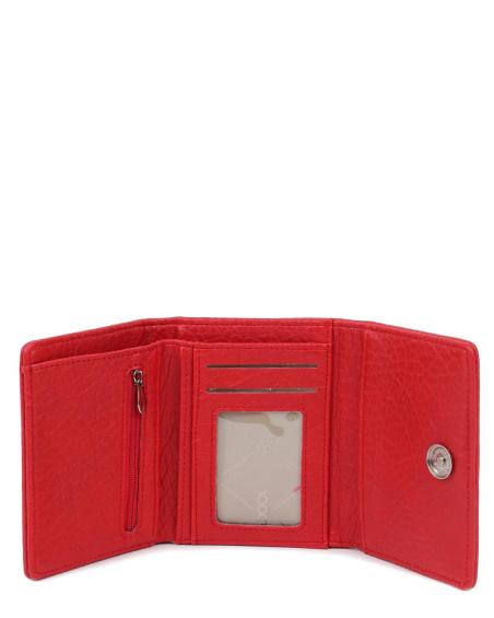 Πορτοφόλι DOCA σε κόκκινο χρώμα με ιδιαίτερη υφή και κλείσιμο με καπάκι. ΤΠΠ514000