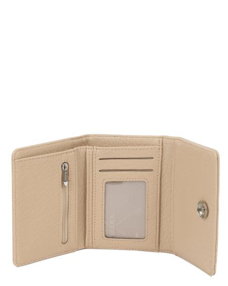 Πορτοφόλι DOCA σε μπεζ χρώμα με κλείσιμο με καπάκι και ιδιαίτερη υφή. ΤΠΠ515000