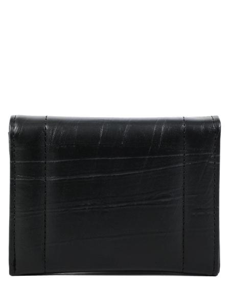 Πορτοφόλι DOCA σε μαύρο χρώμα με ανάγλυφη υφή και κλείσιμο με καπάκι. ΤΠΠ516000