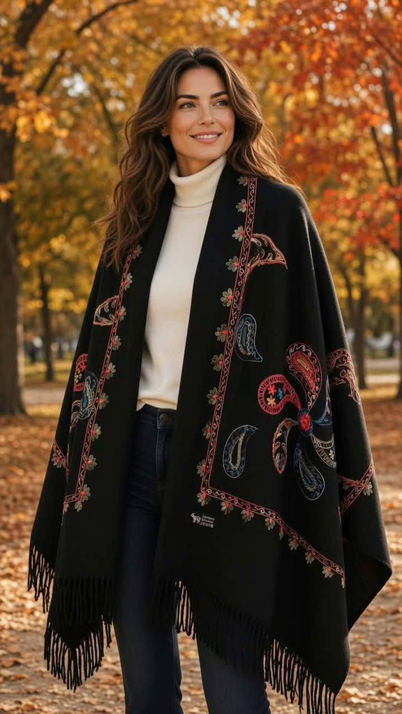 Εσάρπα Cashmere με κέντημα 70x180cm  Φ018000