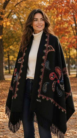 Εσάρπα Cashmere με κέντημα 70x180cm  Φ018000