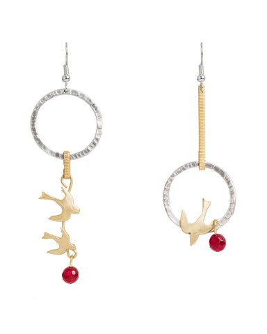 Χειροποίητα σφυρήλατα σκουλαρίκια χελιδόνια Σ500925