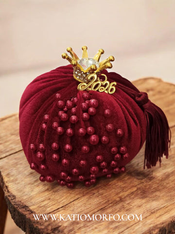 Χειροποίητο βελούδινο γούρι ρόδι XM360000