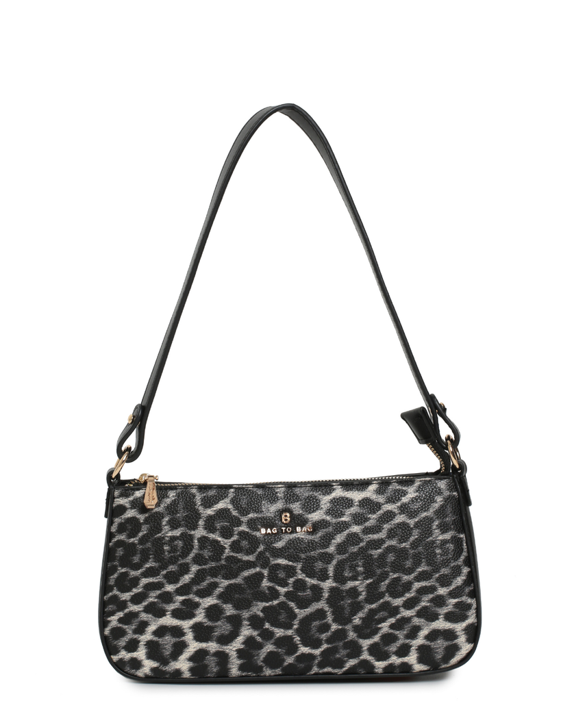 Τσάντα ώμου BagtoBag με animal print σε minimal, slim γραμμή & επιπλέον λουράκι για χιαστί εφαρμογή ΤΠΤ221000