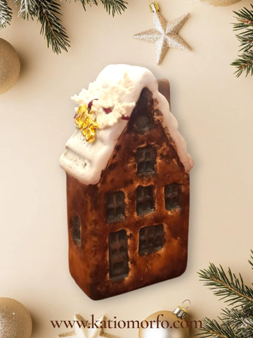 Χειροποίητο Γούρι Κεραμικό Σπιτάκι XM381000