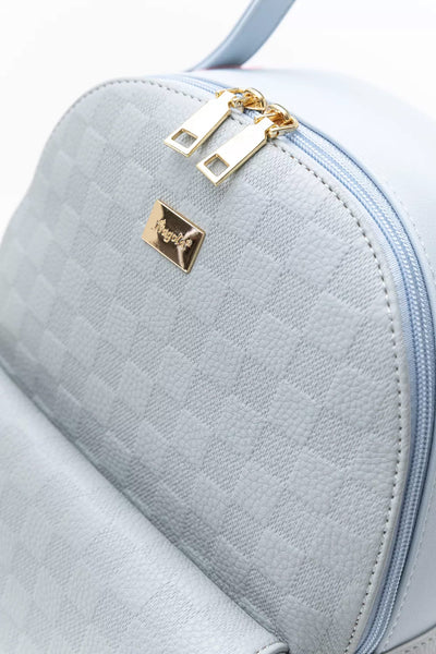 Τσάντα πλάτης fragola σε γαλάζιο χρώμα με καρό σχέδιο ΤΠΤ342000