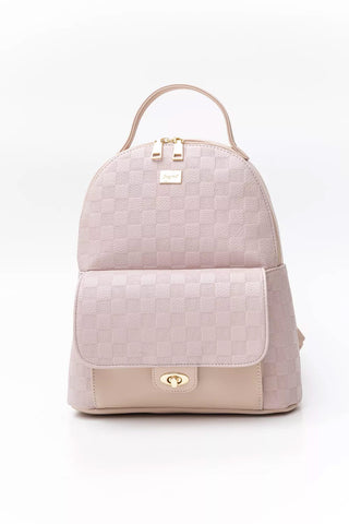 Τσάντα πλάτης fragola σε ροζ χρώμα με καρό σχέδιο ΤΠΤ344000