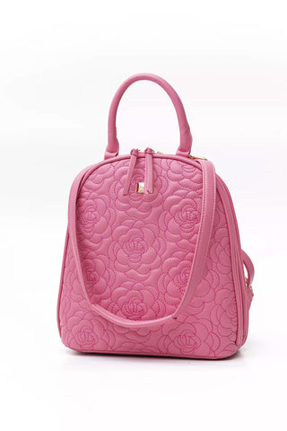Πολυμορφικο backpack fragola σε φούξια χρώμα με κεντημένα λουλούδια στο σχέδιο ΤΠΤ378000