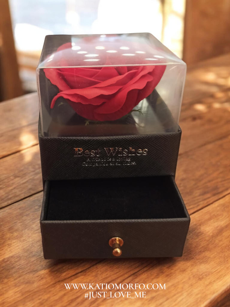 Κουτί Μπιζουτιέρα με Τριαντάφυλλο 10,5x8x8cm