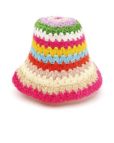 Πολύχρωμο ψάθινο Καπέλο σε υπέροχους συνδυασμούς χρωμάτων
