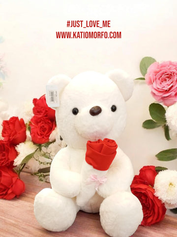 Μεγάλος Αρκούδος ~33cm  με. τριαντάφυλλο 🌹