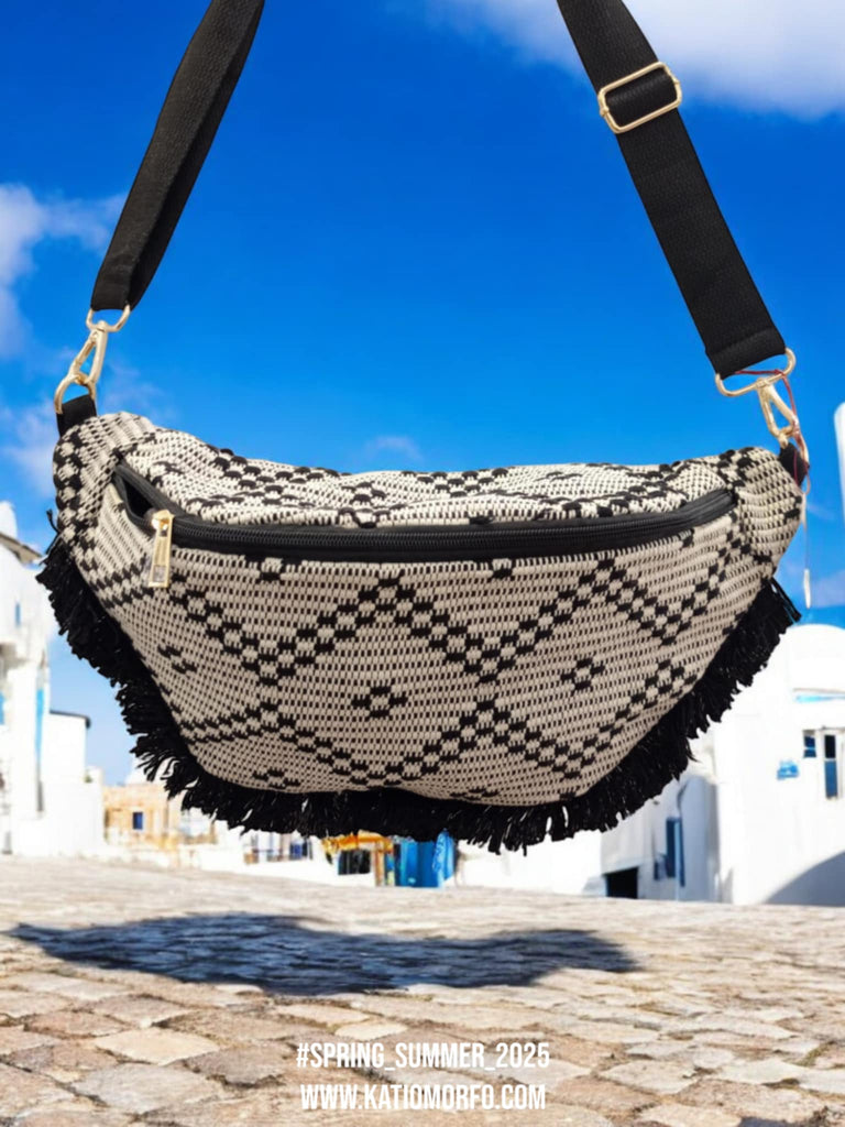 Cross Bag μεγάλη 100% βαμβάκι , σε boho σχέδιο  42*23cm    ΤΠΤ747000