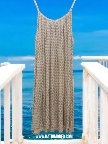 Φόρεμα σε boho μοτίβο με ρυθμιζόμενα τιραντακια Ρ25011000