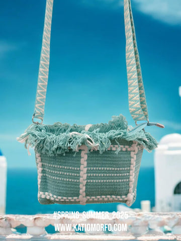 Τσάντα ώμου 100% βαμβάκι , σε boho σχέδιο  22*15cm*7cm    ΤΠΤ753000