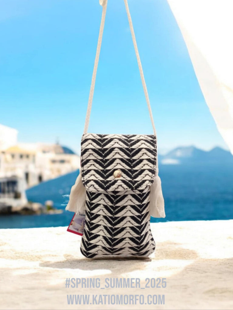 Τσάντα χιαστί 100% βαμβάκι , σε boho σχέδιο  20*12cm    ΤΠΤ757000