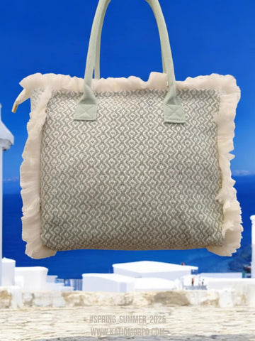 Τσάντα ώμου μεγάλη 100% βαμβάκι , σε boho σχέδιο  42*35*15cm    ΤΠΤ746000