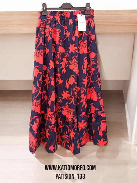 Μιντι φούστα σε φλοραλ μοτίβο με βολάν  Ρ25024000