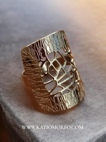 Δαχτυλίδι από Ατσάλι σε καλλιτεχνικό σχέδιο - ρυθμιζόμενο μέγεθος Δ272000