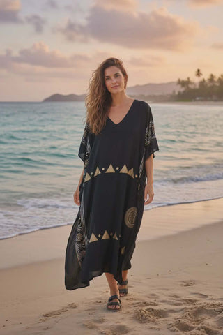 Ινδικό Καφτάνι σε μαύρο χρώμα - 100 rayon  Ρ26029000