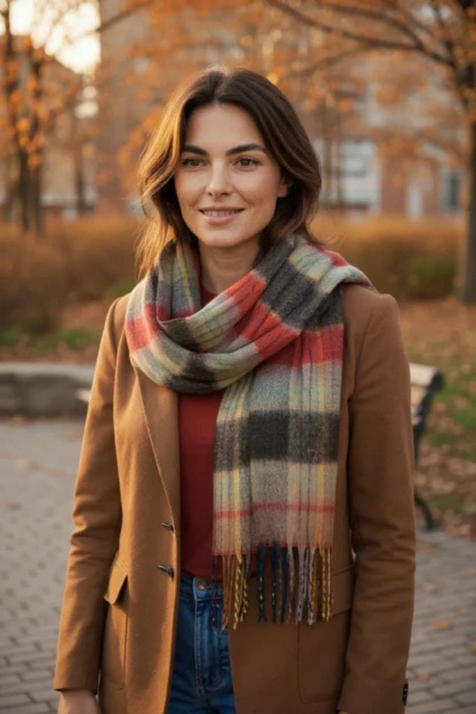 Πλεκτό κασκόλ-πασμίνα με αφράτη πλέξη viscose-cashmere 190x100cm  Φ014000