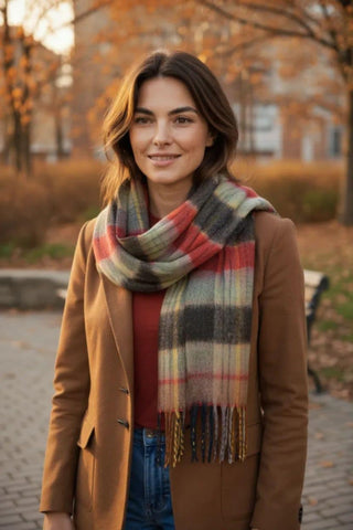Πλεκτό κασκόλ-πασμίνα με αφράτη πλέξη viscose-cashmere 190x100cm  Φ014000