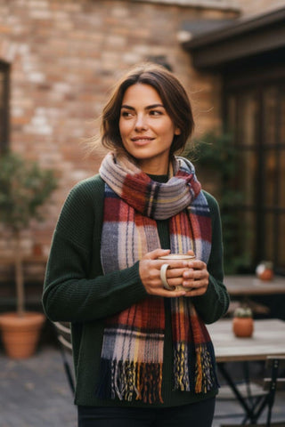 Πλεκτό κασκόλ-πασμίνα με αφράτη πλέξη viscose-cashmere 190x100cm  Φ015000