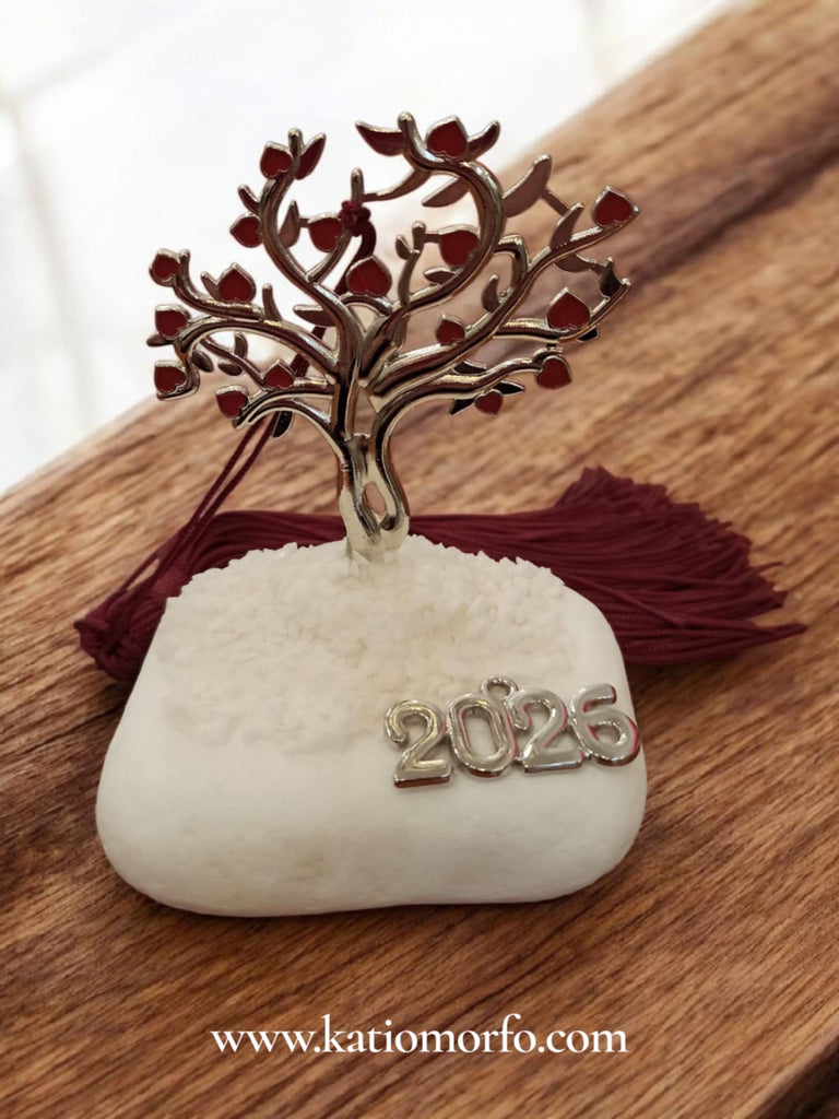 Χειροποίητο Γούρι '26 γλυπτό σε πέτρα XM406000