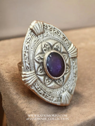 Χειροποίητο έθνικ δαχτυλίδι ζάμακ σε ρυθμιζόμενο μέγεθος Δ285000